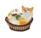 Orange Calico Cat in Basket, Playing with Yarn, Pets, Kitten, Embroidered, Iron on Patch